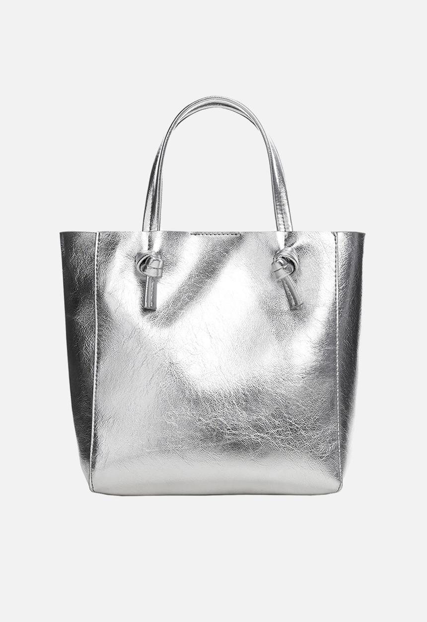 MANGO - Texture cross-body bag - silver