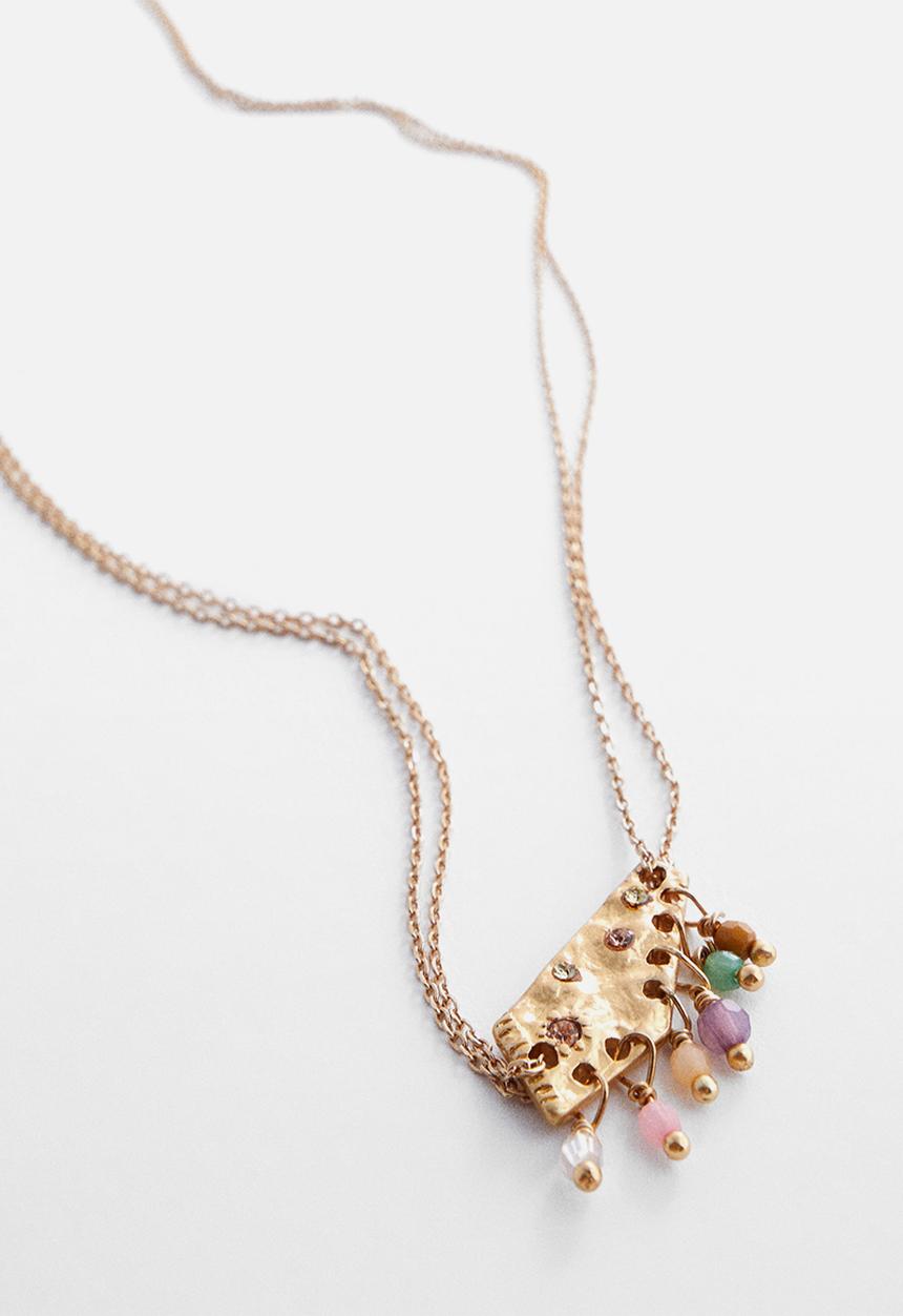 MANGO - Crystal bead necklace - gold