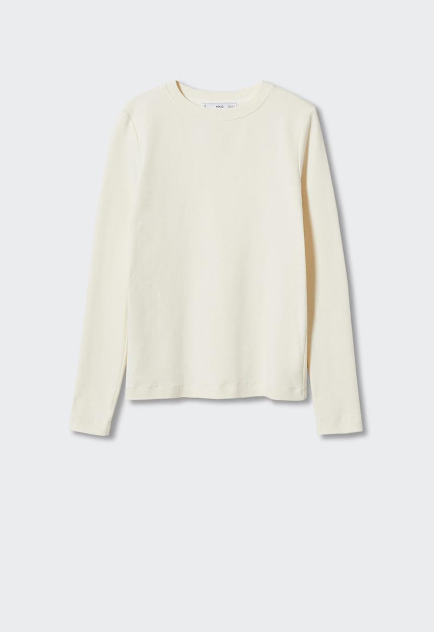 MANGO - T-shirt suave - natural