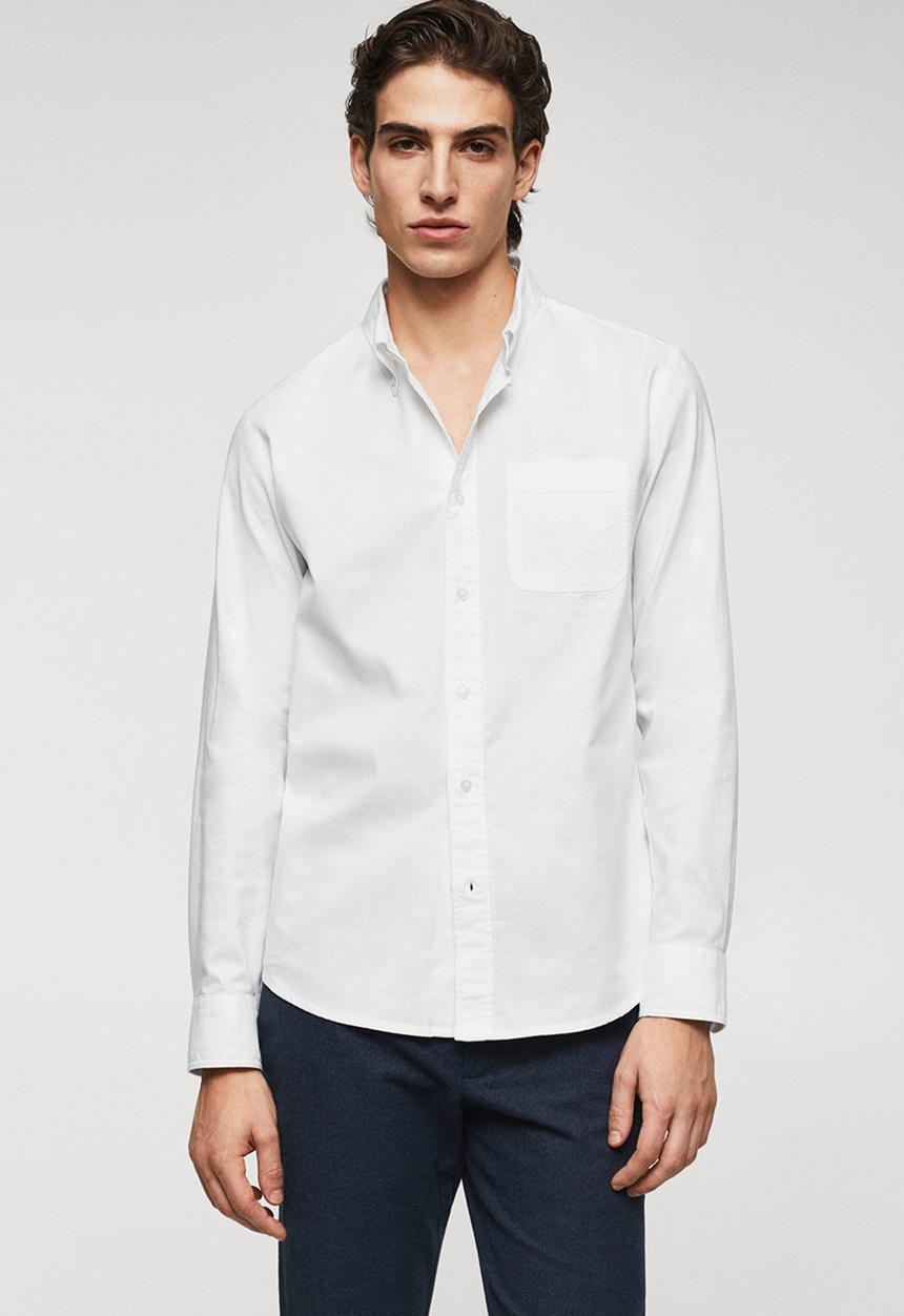 MANGO - Shirt oxford - white