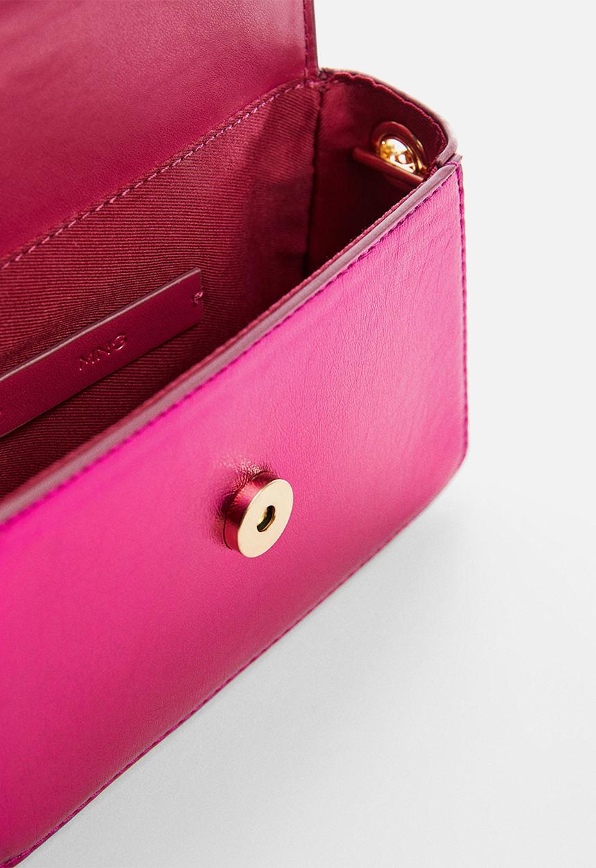 MANGO - Metallic chain bag - pink