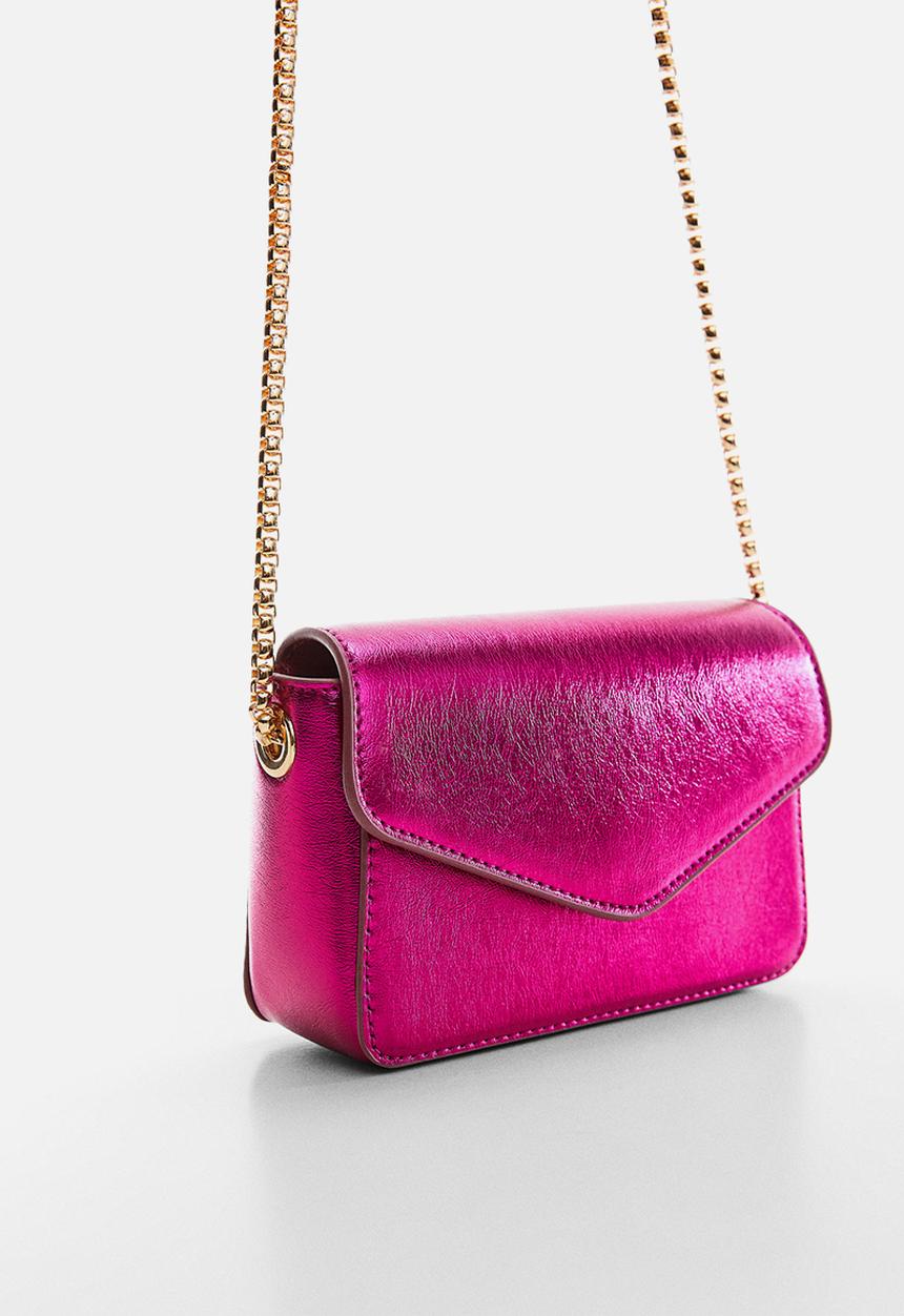 MANGO - Metallic chain bag - pink