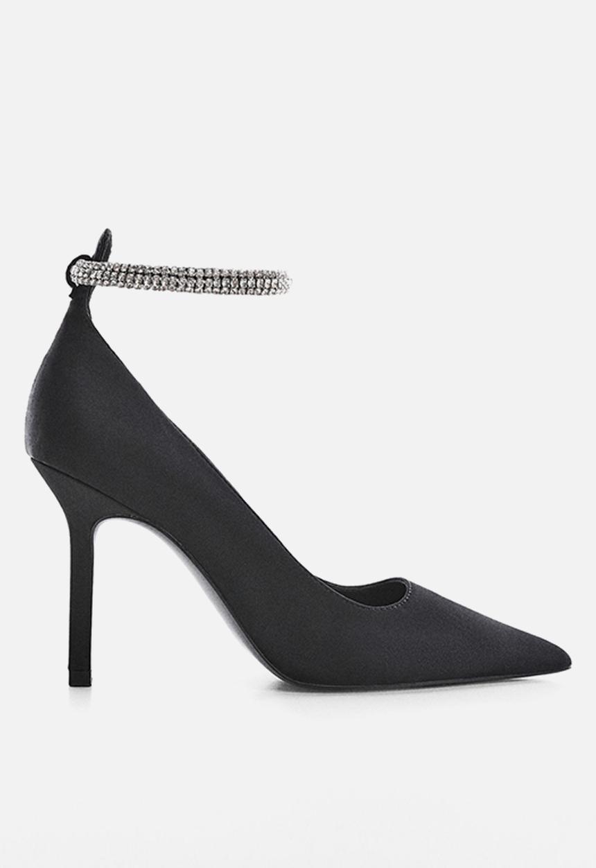 MANGO - Strass court heel - black