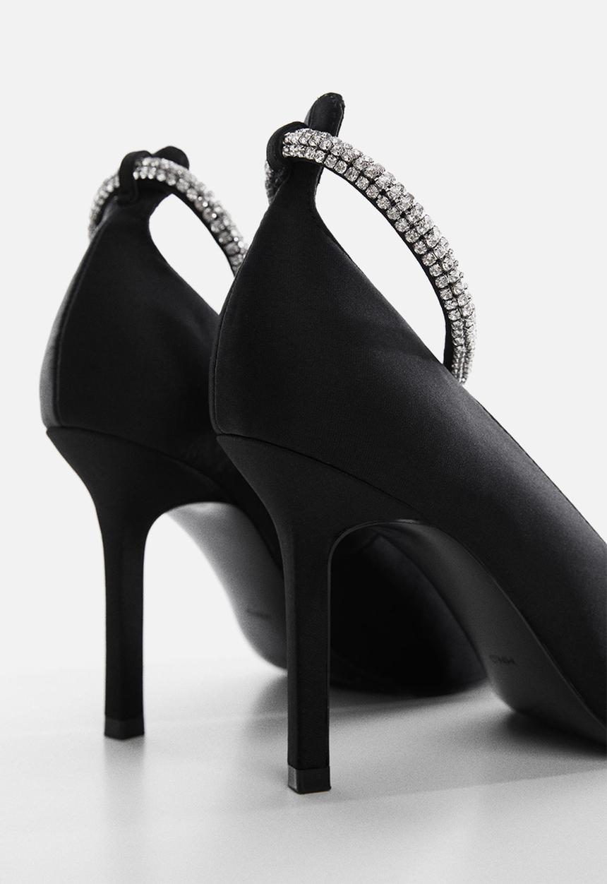 MANGO - Strass court heel - black