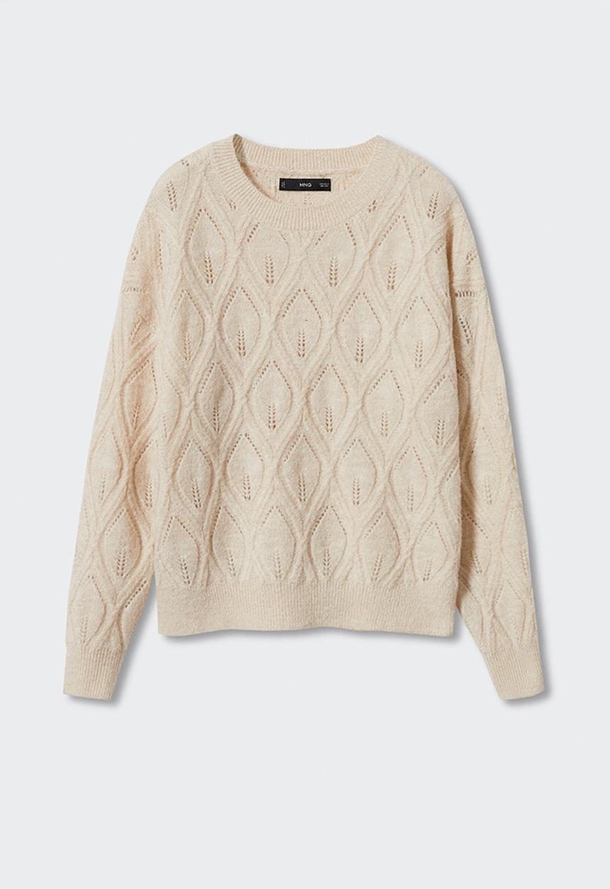MANGO - Sweater florita - light beige