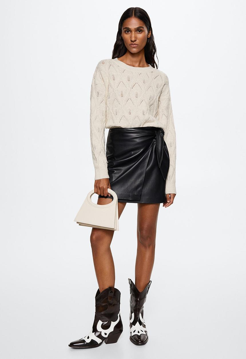 MANGO - Sweater florita - light beige