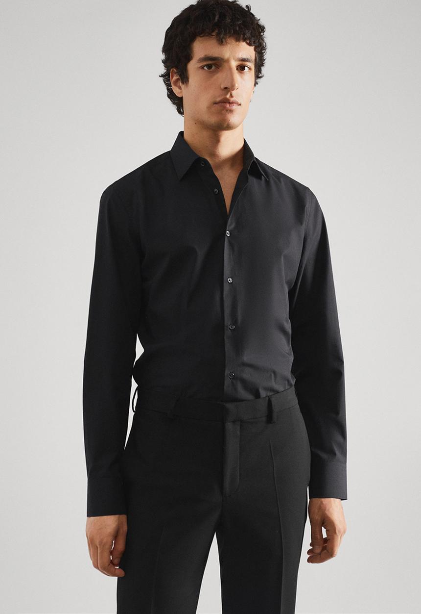 MANGO - Shirt emeritol - black