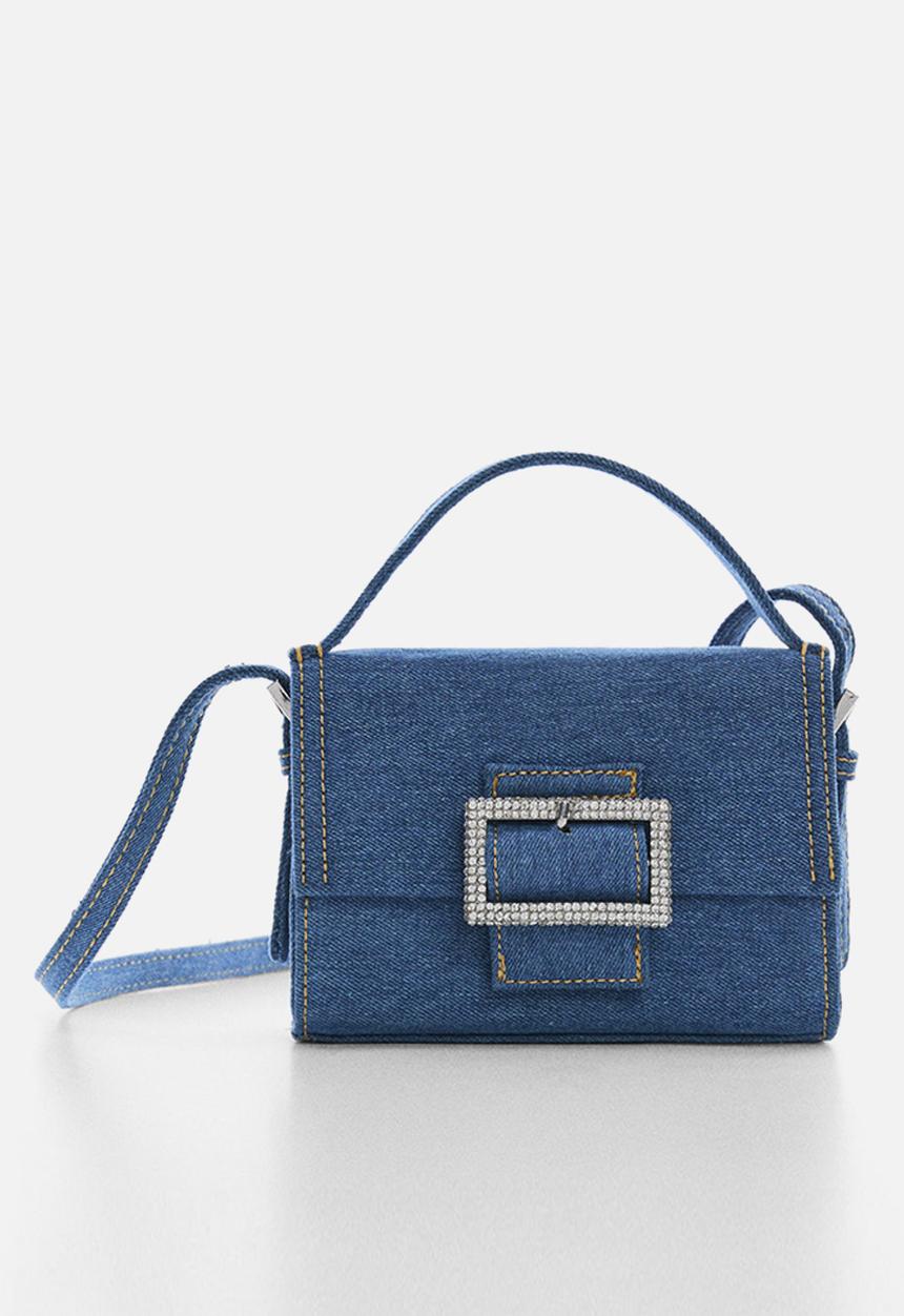 MANGO - Denim bag with long handle - blue