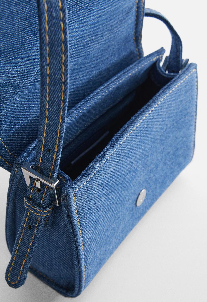 MANGO - Denim bag with long handle - blue