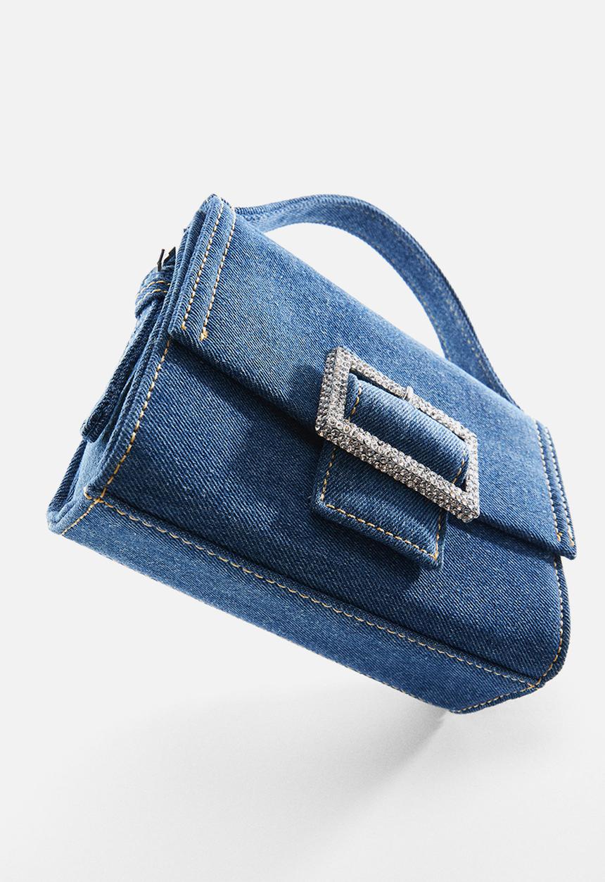 MANGO - Denim bag with long handle - blue