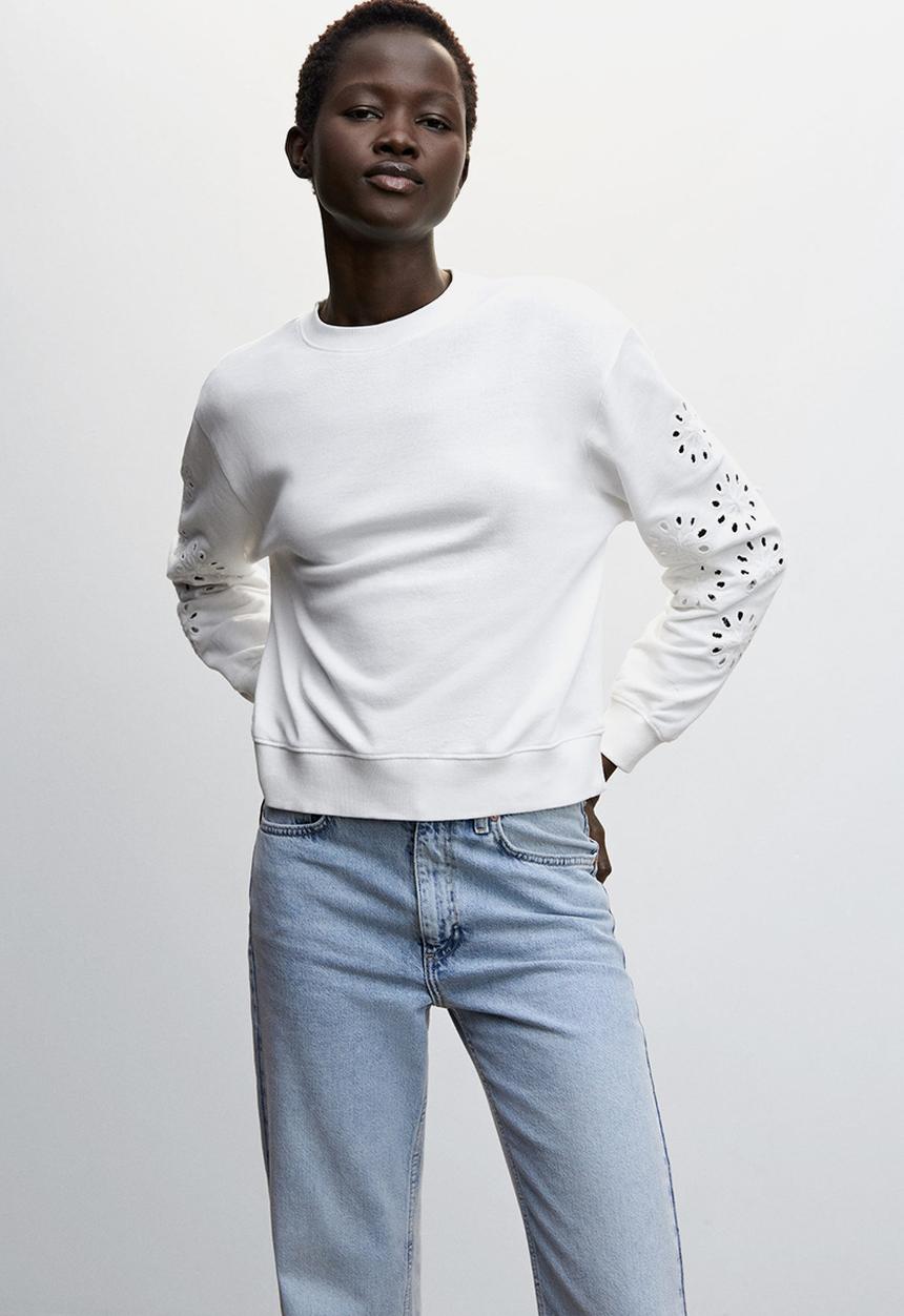 MANGO - Sweatshirt fiore-h - white