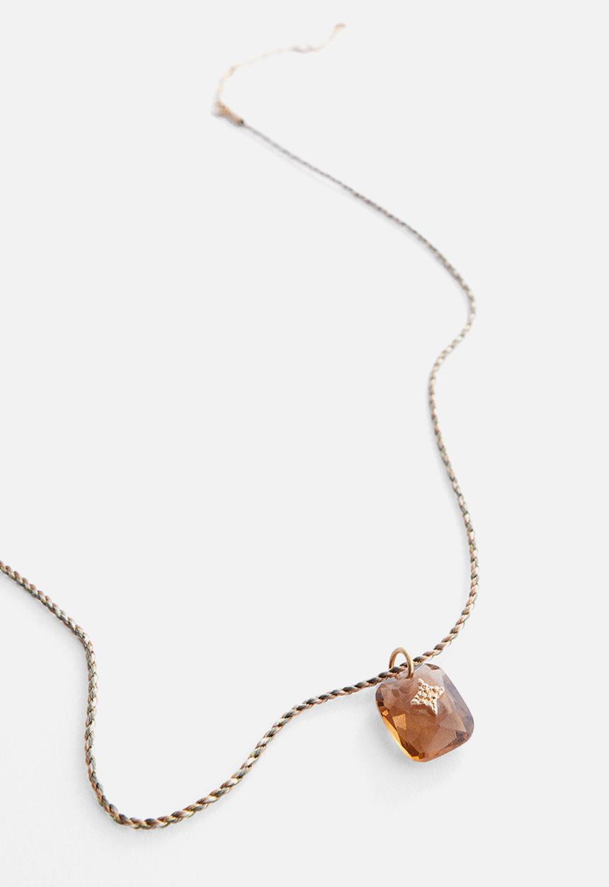 Bead chain necklace - brown