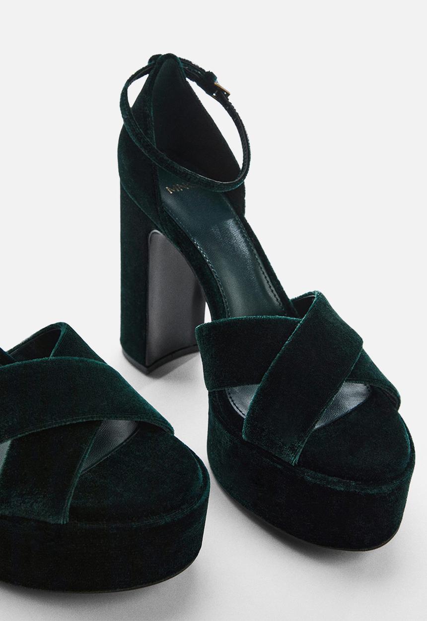 MANGO - Santa platform heel - green