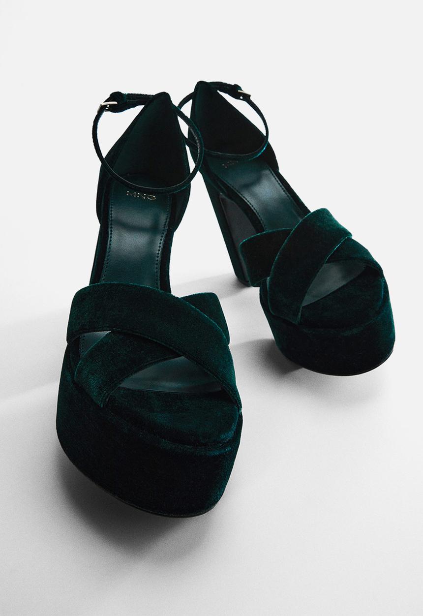 MANGO - Santa platform heel - green