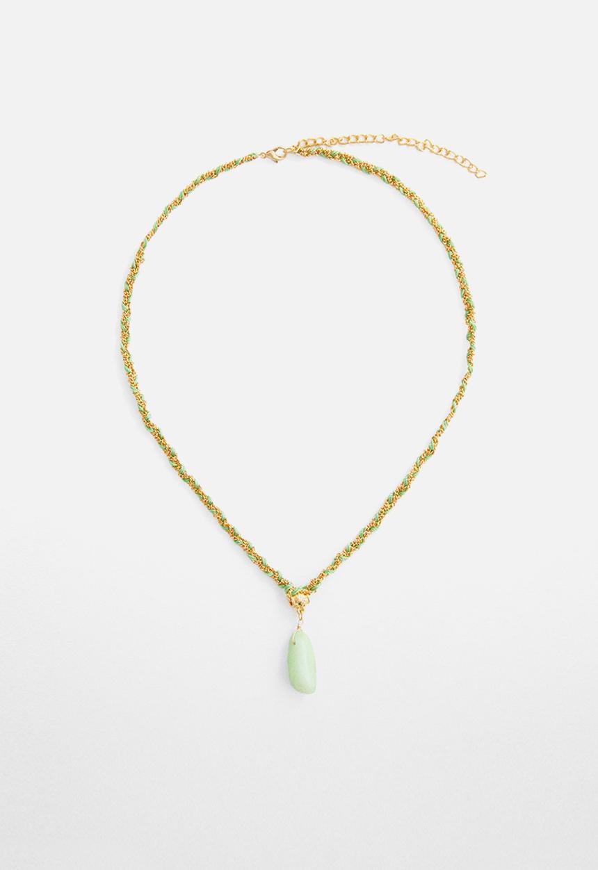 MANGO - Semiprecious stone combination necklace - gold