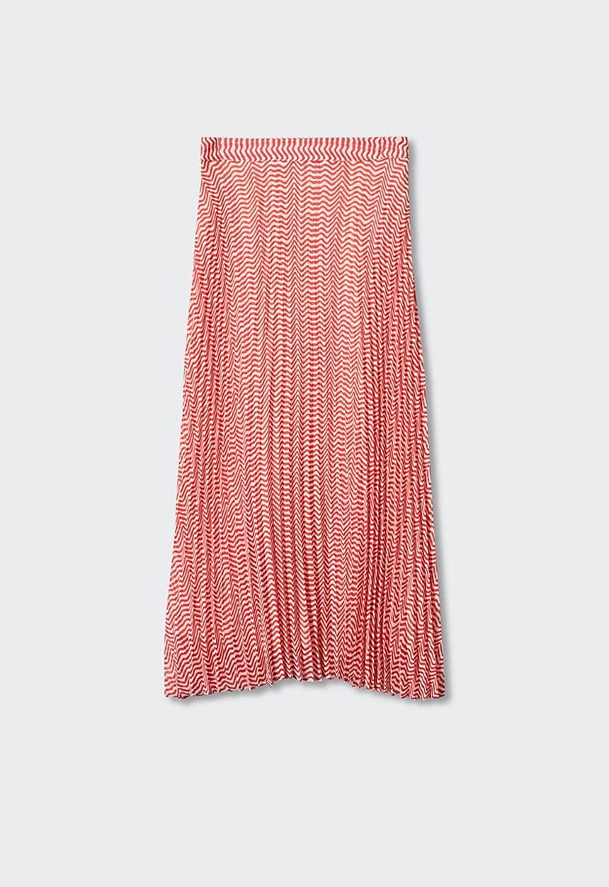 MANGO - Skirt plis-h - red