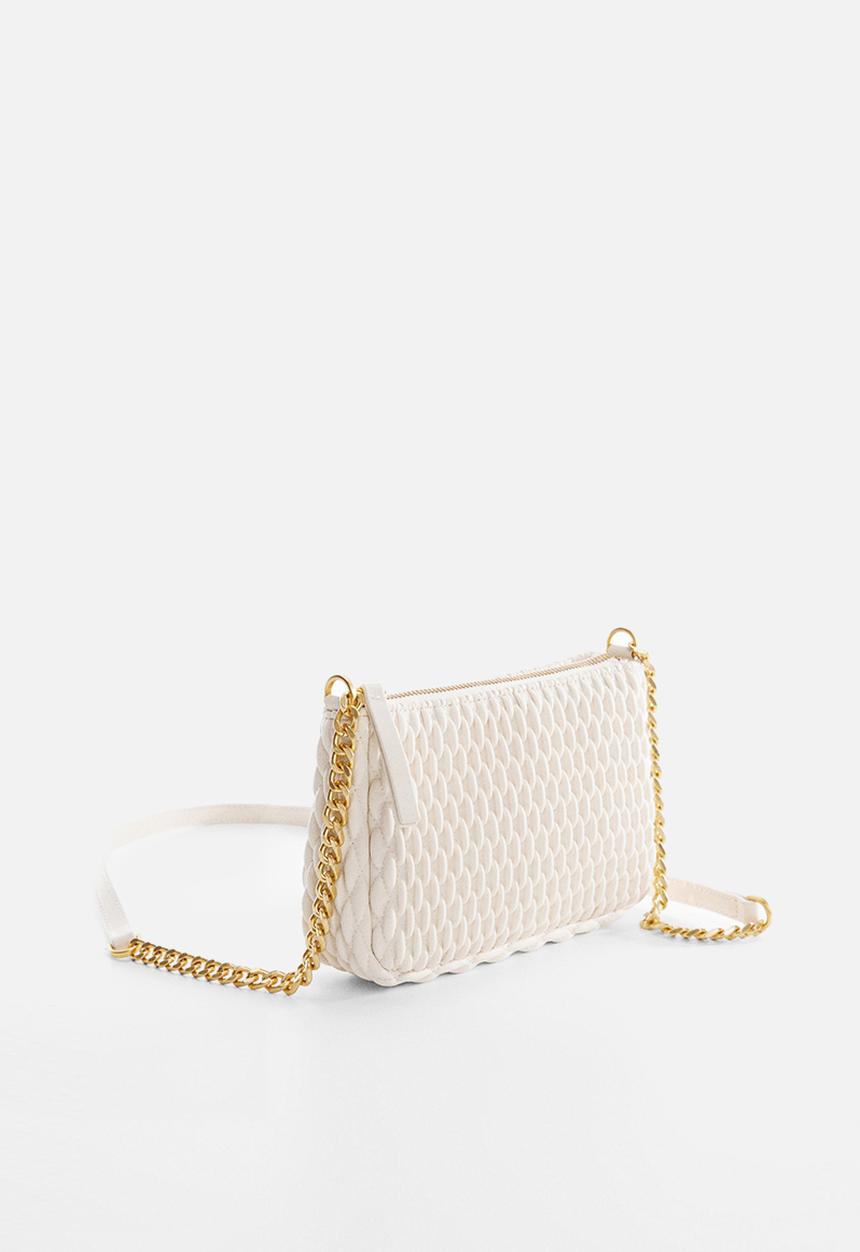 MANGO - Texture cross-body bag - off white