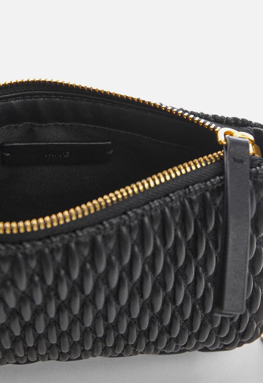 MANGO - Texture cross-body bag - black