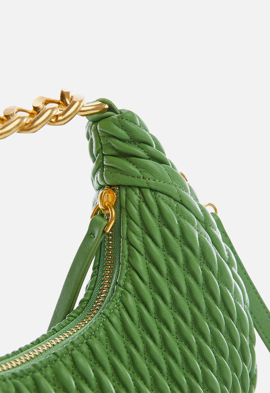 MANGO - Textured chain bag - green