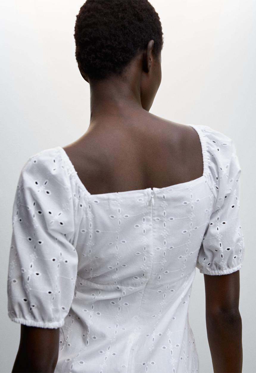 MANGO - Dress bordi-h - white