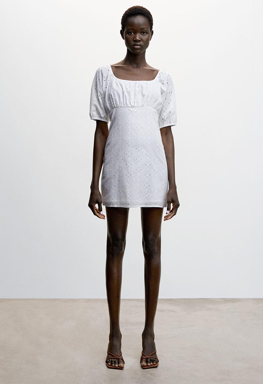 MANGO - Dress bordi-h - white