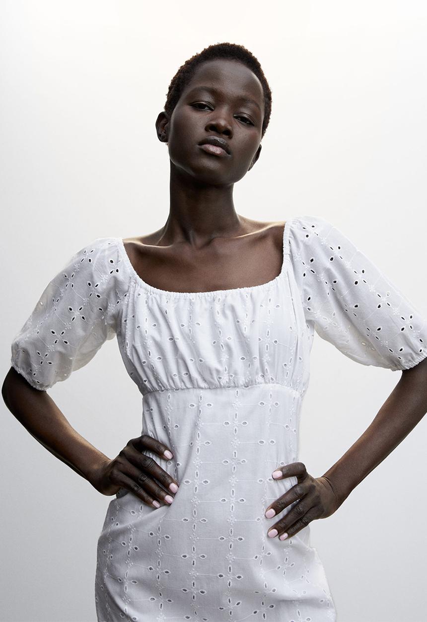 MANGO - Dress bordi-h - white