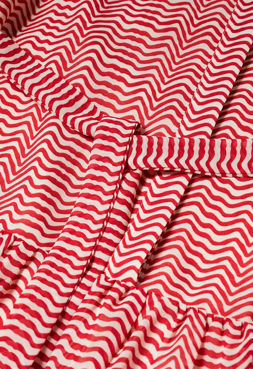 MANGO - Dress plis-h - red
