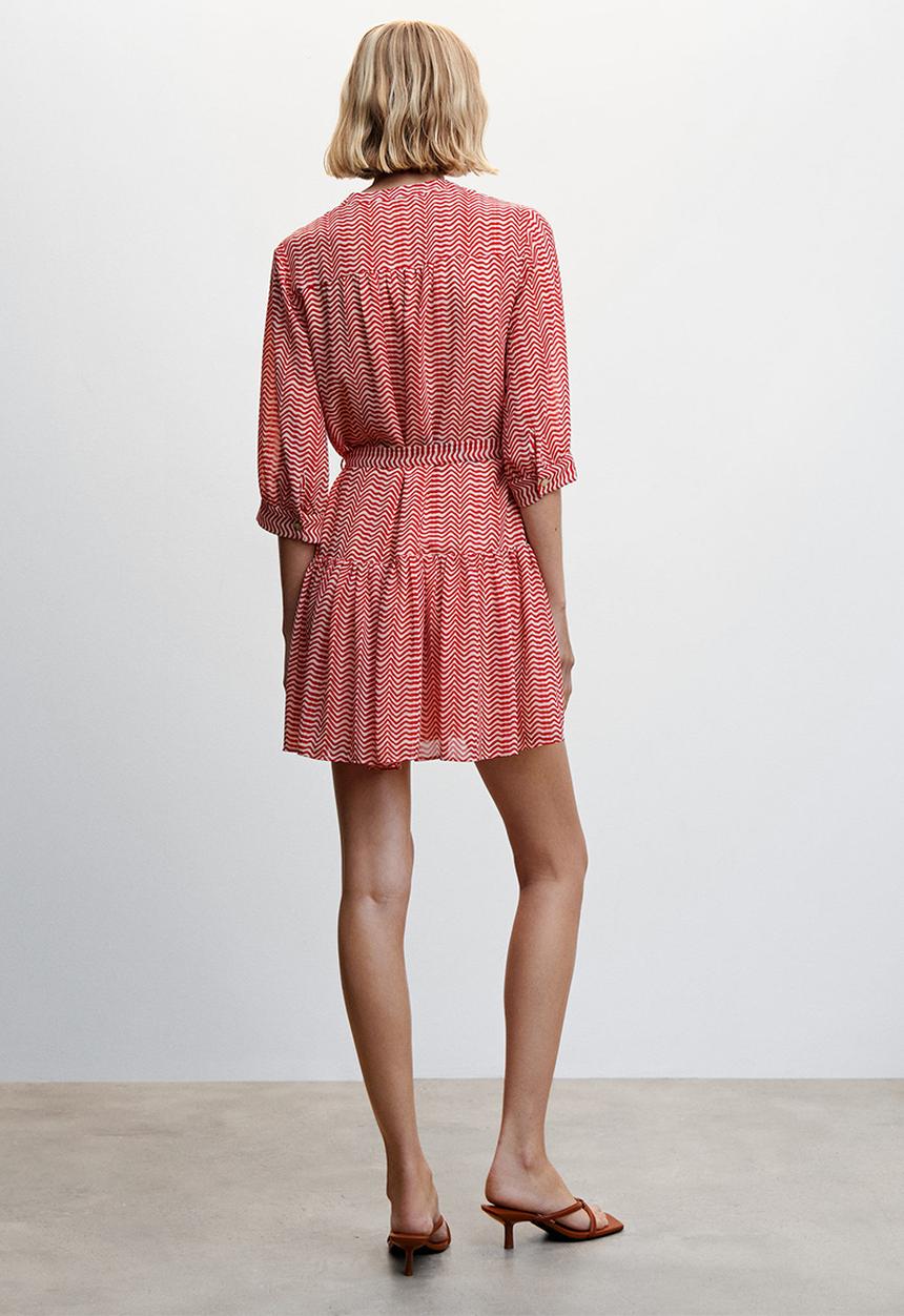 MANGO - Dress plis-h - red