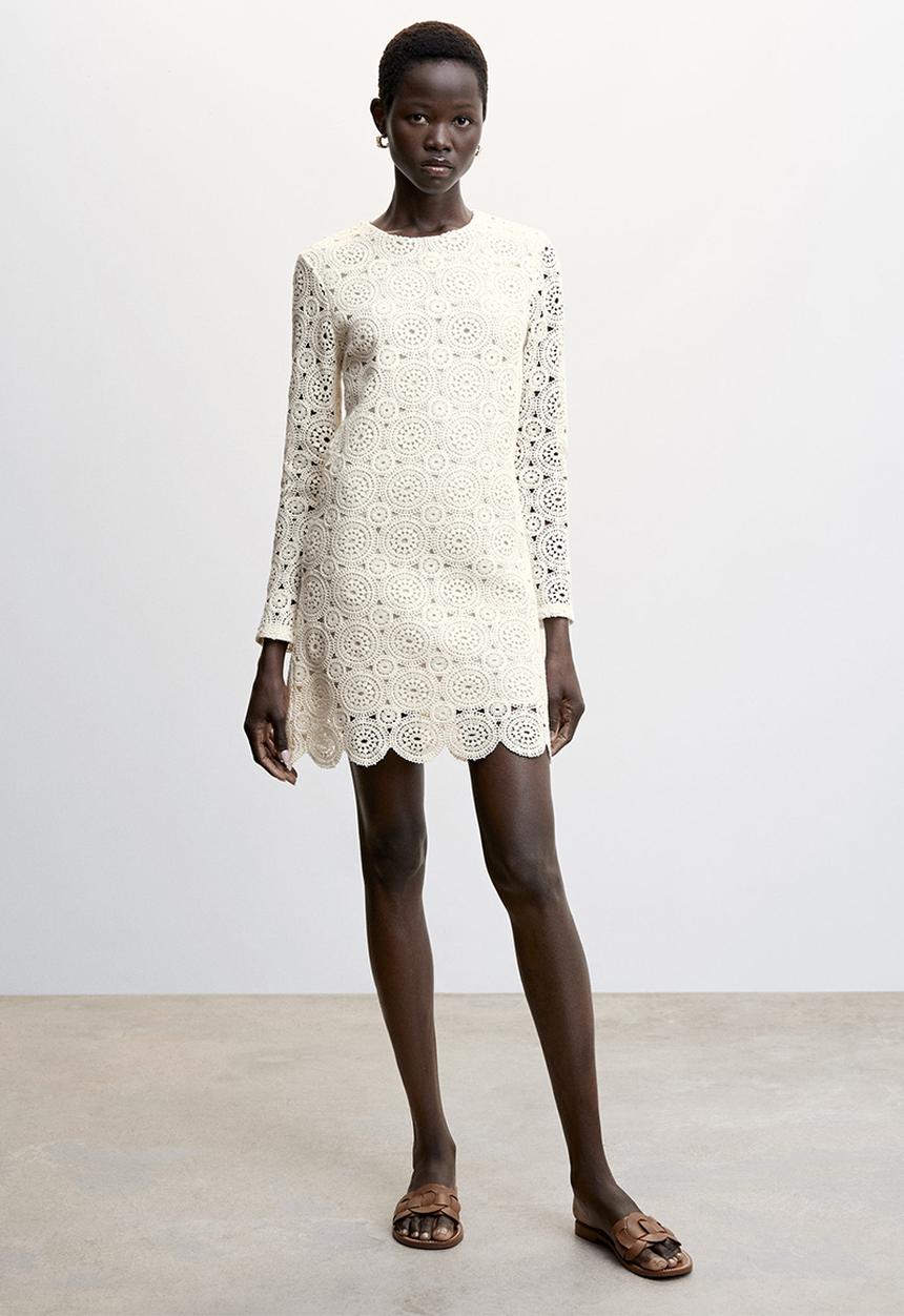 MANGO - Dress mouse-h - off white