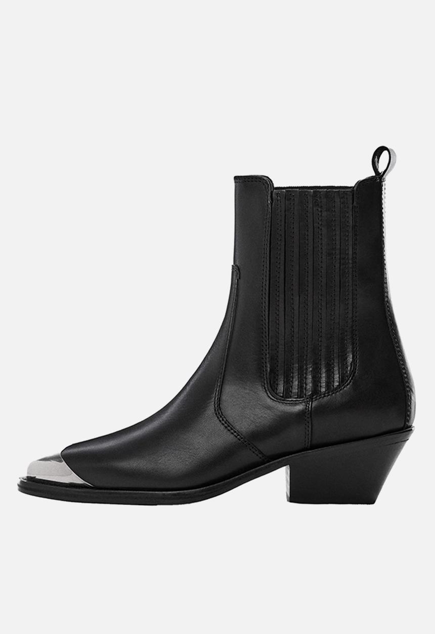 MANGO - Metal ankle boot - black