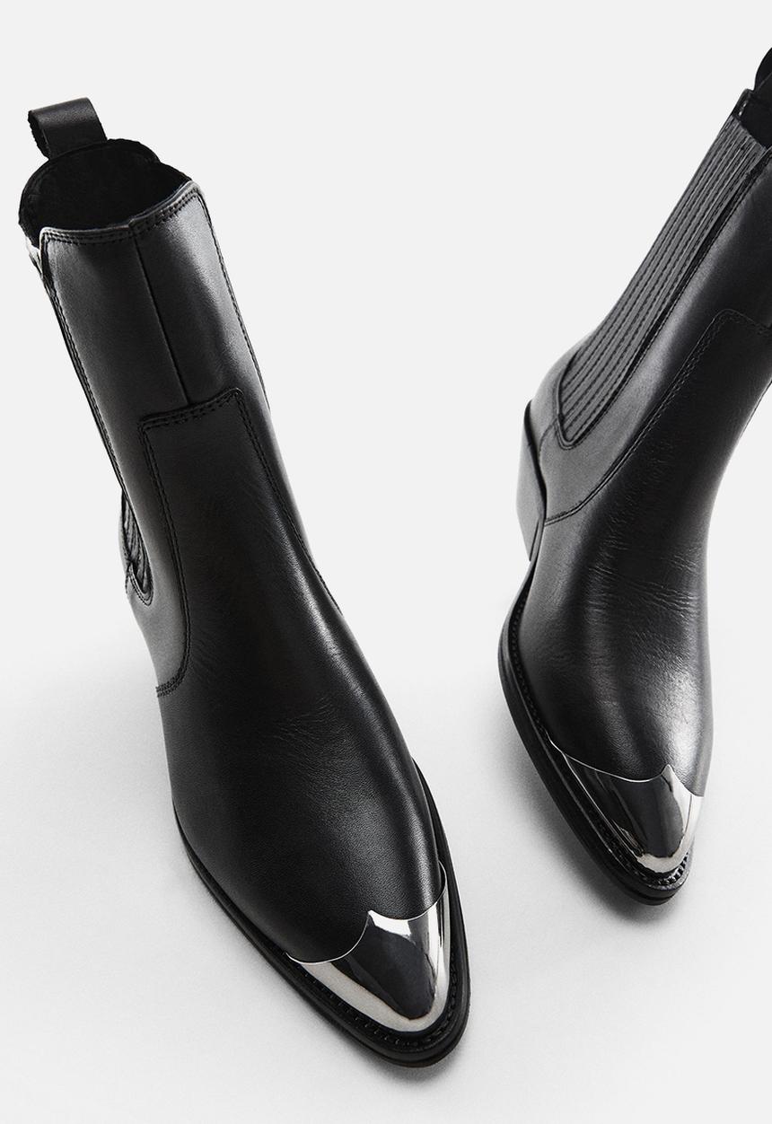 MANGO - Metal ankle boot - black