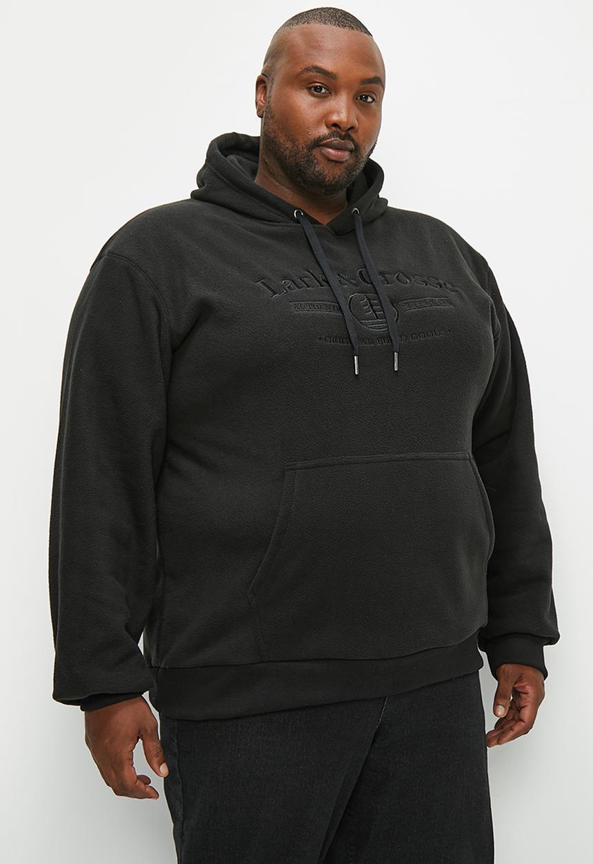 Lark & Crosse - Alv pullover polar fleece hoodie - black