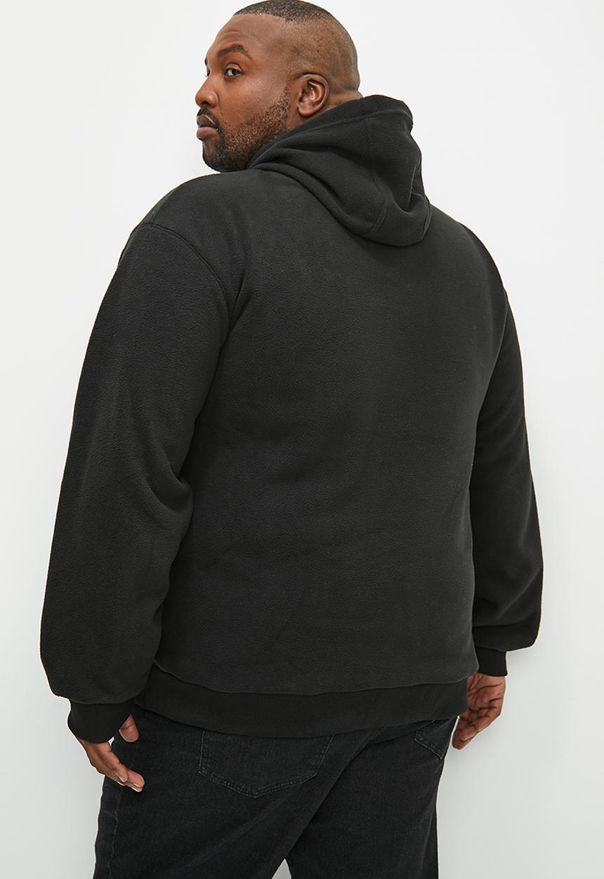 Lark & Crosse - Alv pullover polar fleece hoodie - black