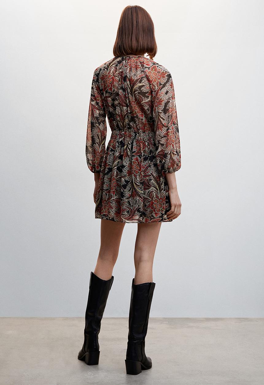 MANGO - Dress volan - black