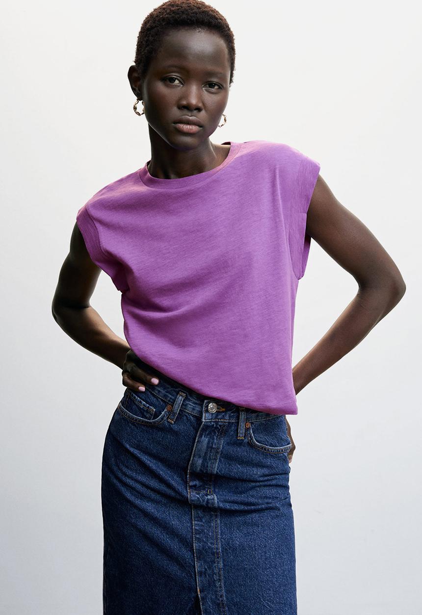 MANGO - T-shirt aroa-h - mid purple