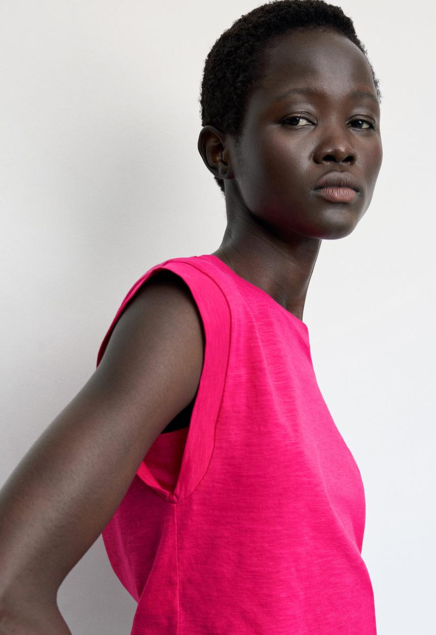MANGO - T-shirt aroa-h - bright pink