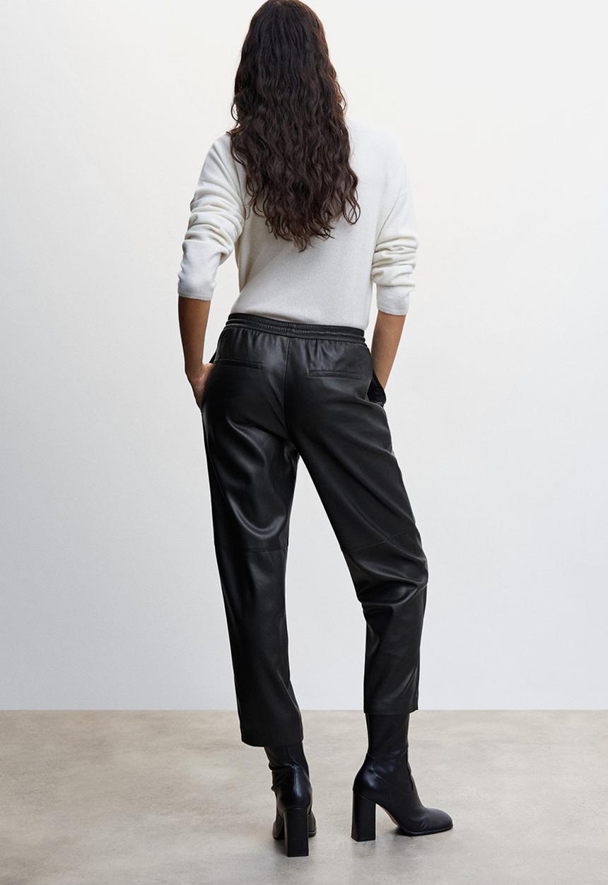 MANGO - Trousers apple - black