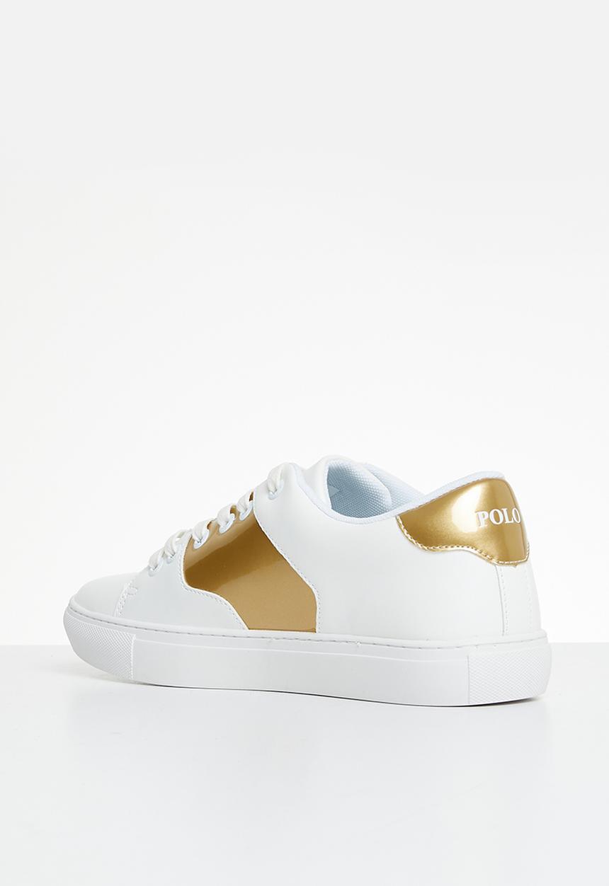 POLO - Classic side flash sneaker - white & gold1