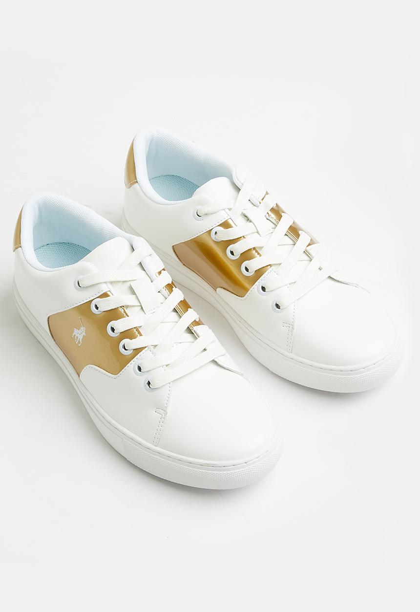 POLO - Classic side flash sneaker - white & gold1