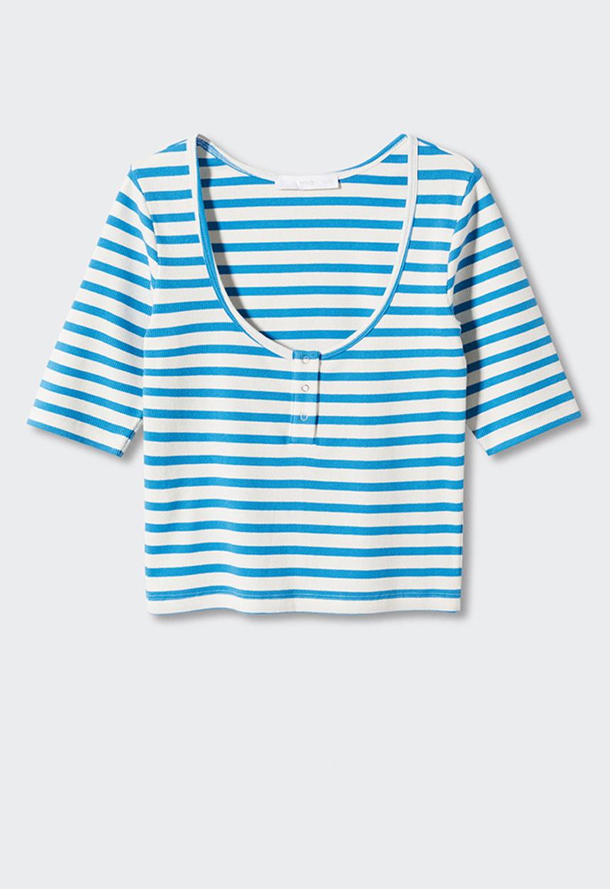 MANGO - T-shirt trip-h- mid blue