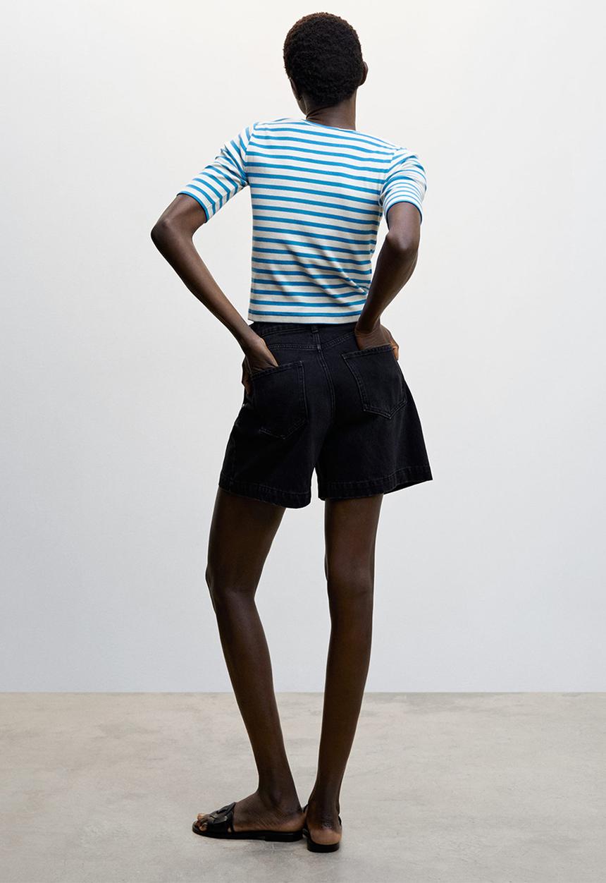MANGO - T-shirt trip-h- mid blue