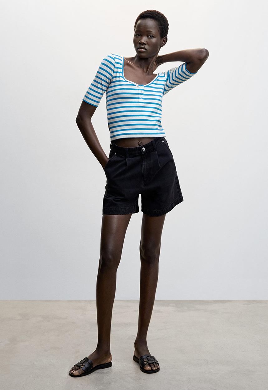MANGO - T-shirt trip-h- mid blue