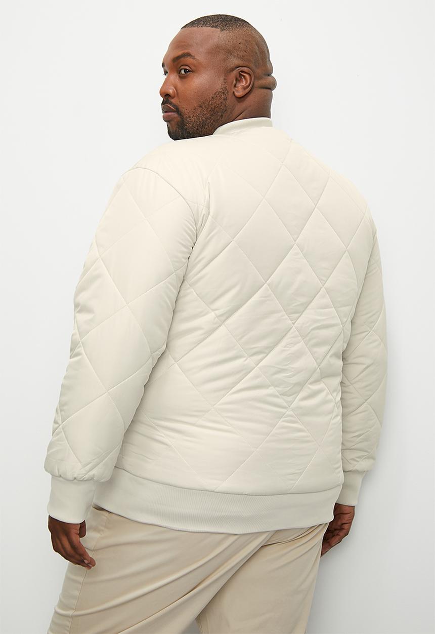 Superbalist - Plus nevada quilted bomber jacket - ecru