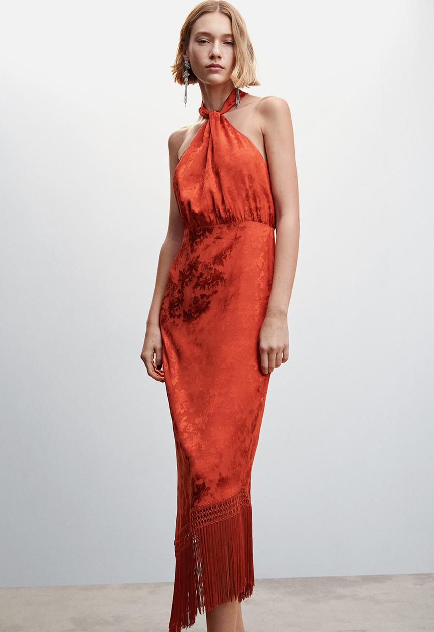 MANGO - Dress cervo - dark red