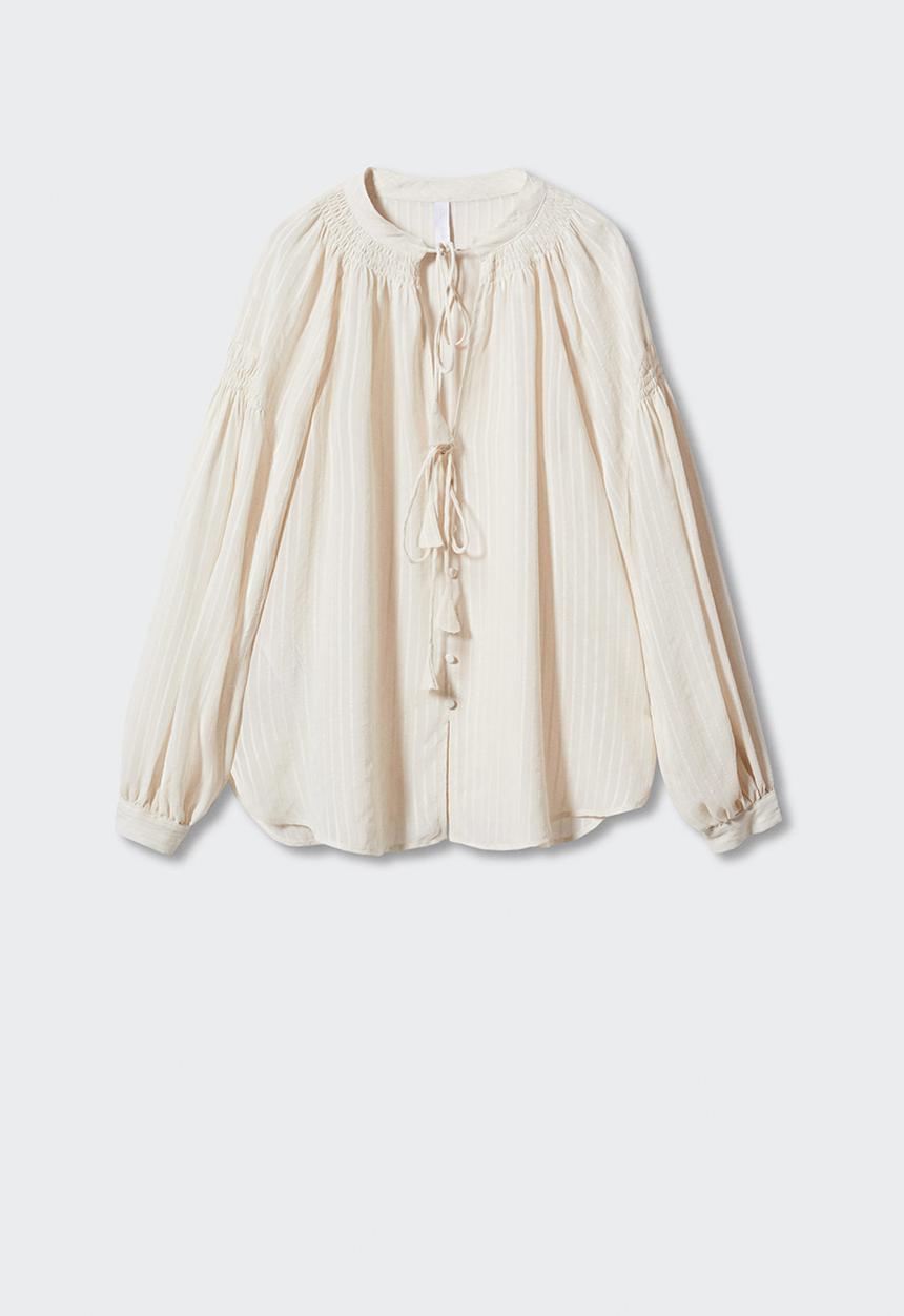 MANGO - Blouse boho - light beige