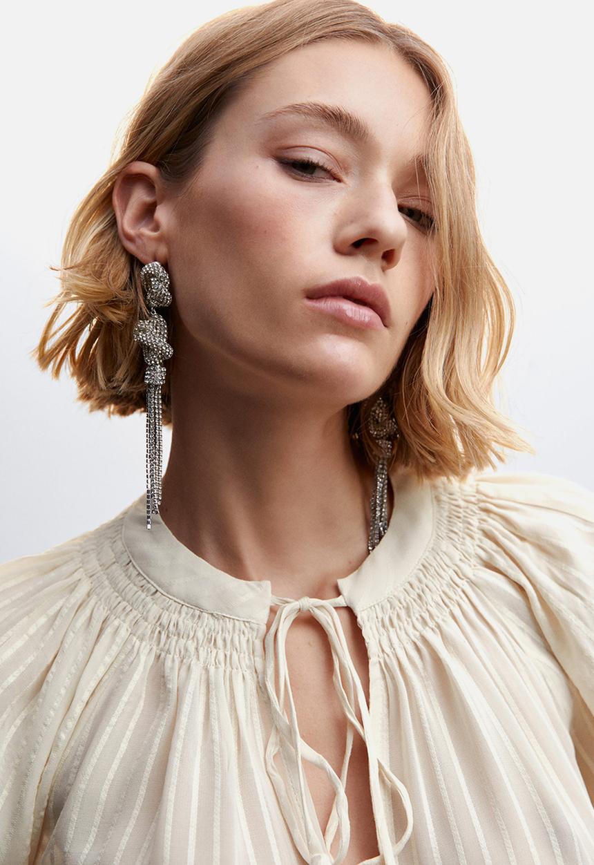 MANGO - Blouse boho - light beige