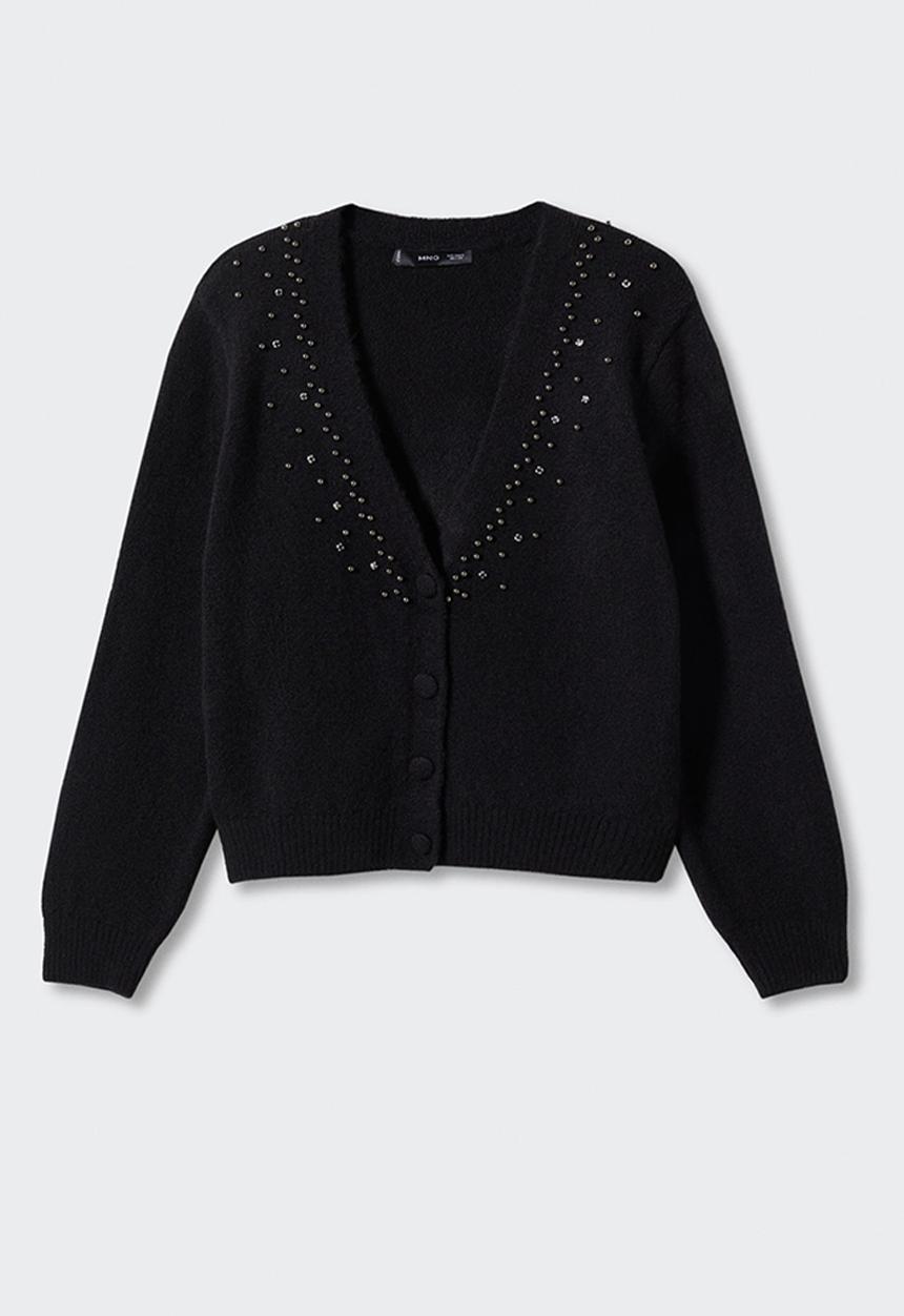 MANGO - Cardigan constela - black