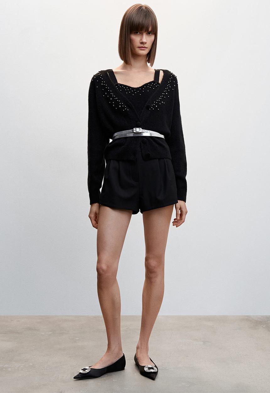 MANGO - Cardigan constela - black