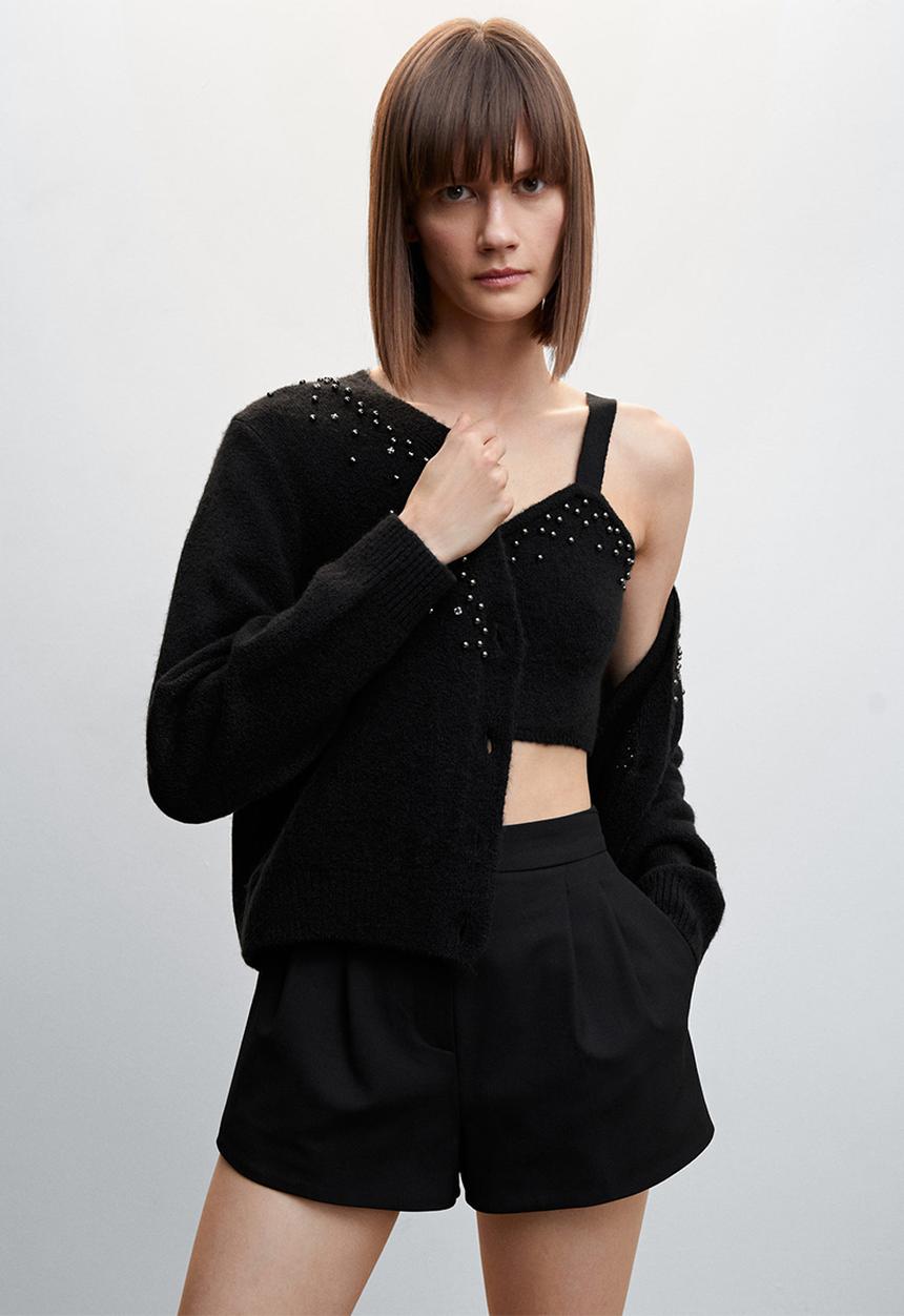 MANGO - Cardigan constela - black