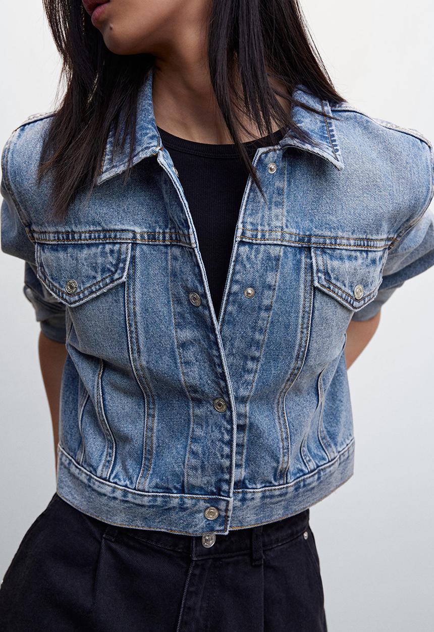 MANGO - Jacket mel-h - open blue